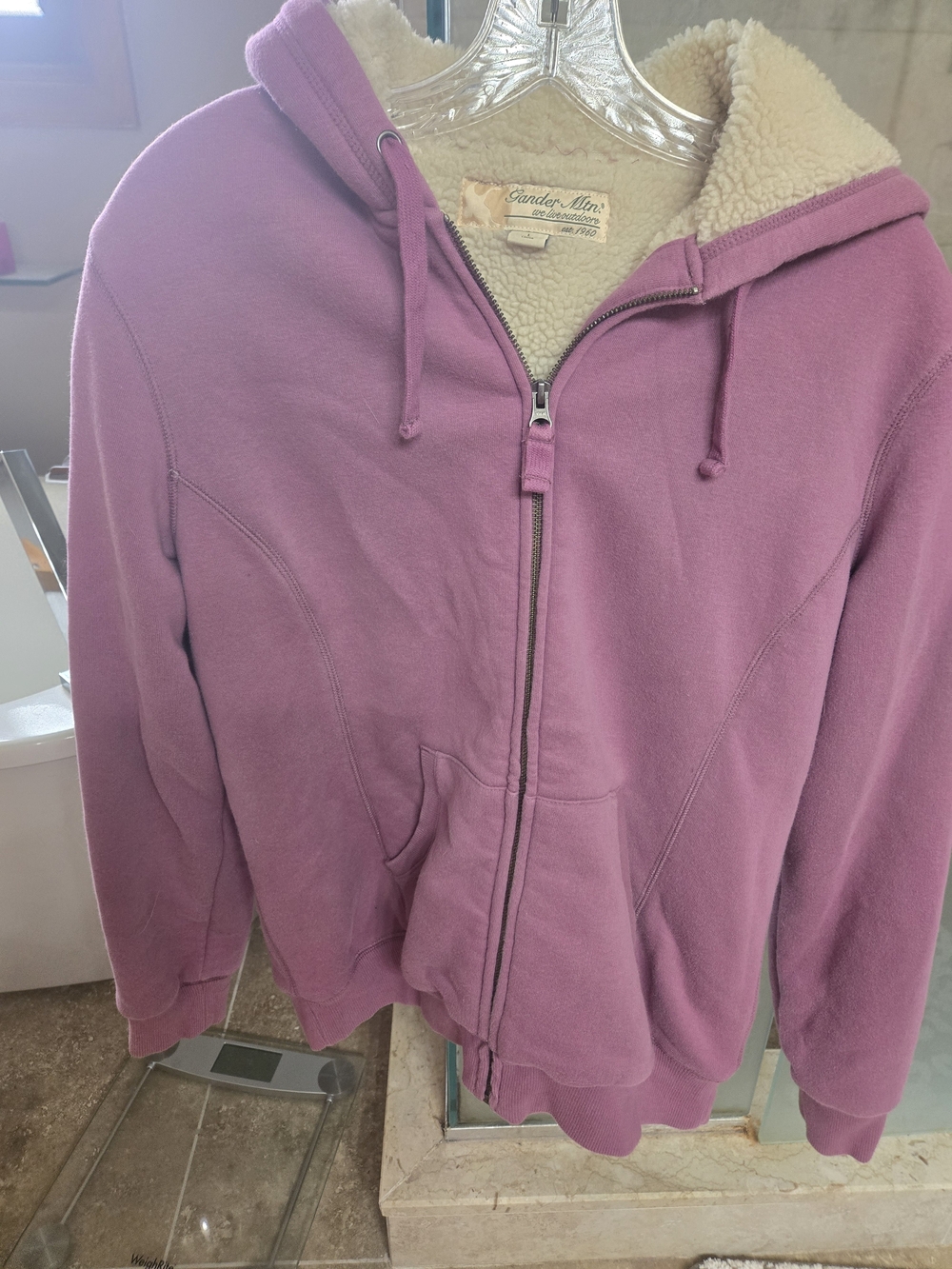 NWOT Vintage Gander Mountain Ladies L Sherpa Lined Lilac Zip Up Jacket